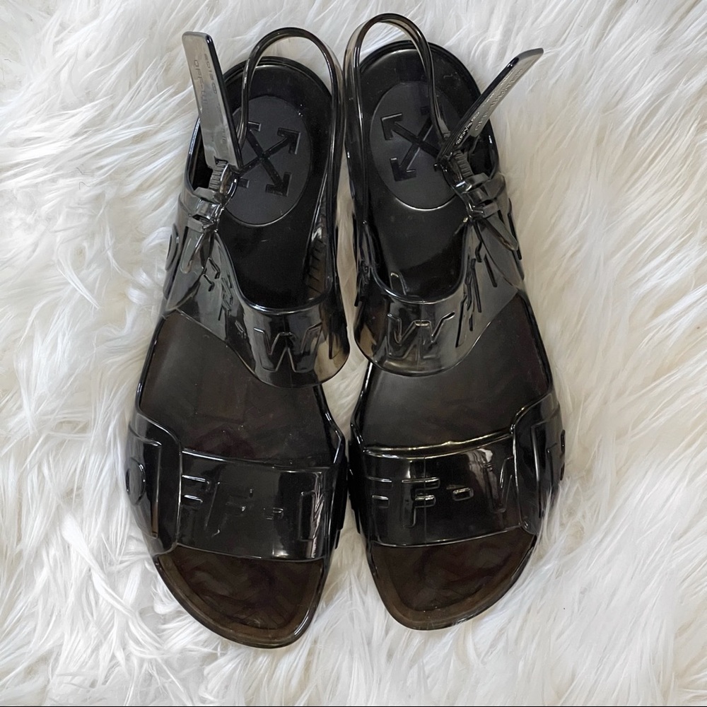 Off White- Black Jelly Sandals